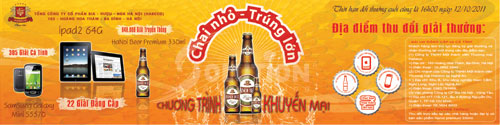 banner nhỏ - trong mẫu thiết kế poster quảng cáo sản phẩm mới công ty bia hà nội